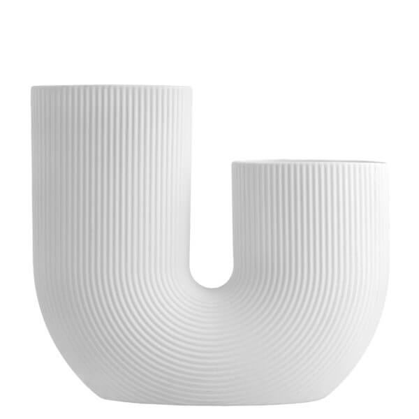 U-Vase für Trockenblumen, weiß